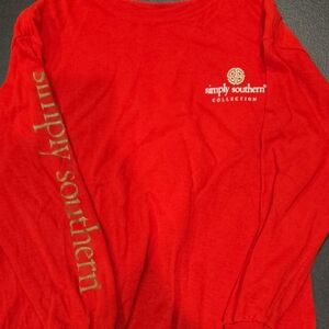 Simply Southern Vibrant Red Collection Shirt- GIRL'S Youth MED